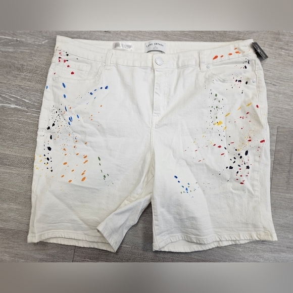 LANE BRYANT Boyfriend Midi Short - Pride Paint Splatter 16 - Picture 3 of 6